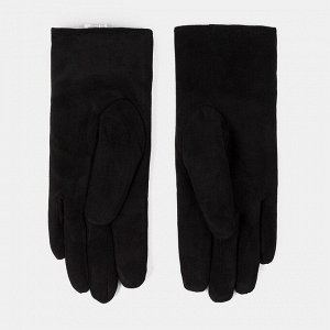 Перчатки женские из искусственной замши, цвет чёрный, размер 7-8