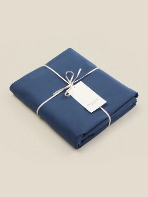 Простыня на резинке 300ТС SL Home Percale 200x200+30 см, синий, 100% хлопок