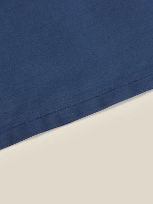 Простыня на резинке 300ТС SL Home Percale 200x200+30 см, синий, 100% хлопок