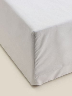 Простыня на резинке 300ТС SL Home Percale 160x200+30 см, серый, 100% хлопок