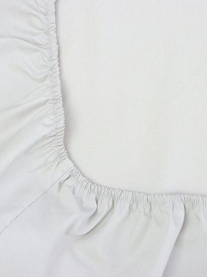 Простыня на резинке 300ТС SL Home Percale 160x200+30 см, серый, 100% хлопок