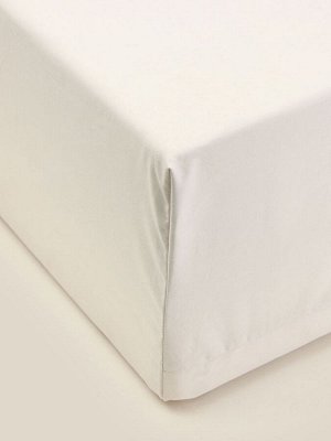 Простыня на резинке 300ТС SL Home Percale 200x200+30 см, молочный, 100% хлопок