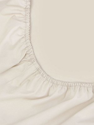 Простыня на резинке 300ТС SL Home Percale 200x200+30 см, молочный, 100% хлопок
