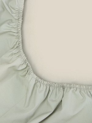 Простыня на резинке 300ТС SL Home Percale 180x200+30 см, олива, 100% хлопок