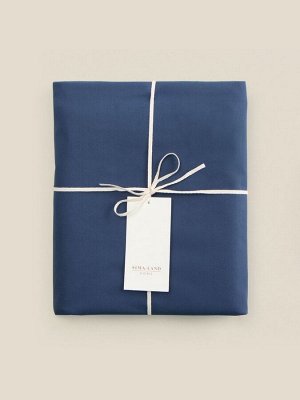 Простыня 1.5 спальная SL Home Percale 300ТС, 160x235 см, синяя, хлопок 100%