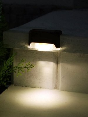 Садовый светильник, уличный, на солнечной батарее, 8x4.5x4.5 см, 1 LED, свечение тёплое белое, коричневый