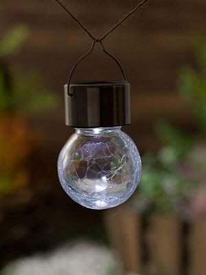 Садовый светильник «Лампочка», уличный, на солнечной батарее, 6x9 см, 1 LED, свечение белое
