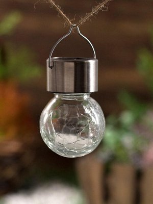 Садовый светильник «Лампочка», уличный, на солнечной батарее, 6x9 см, 1 LED, свечение белое