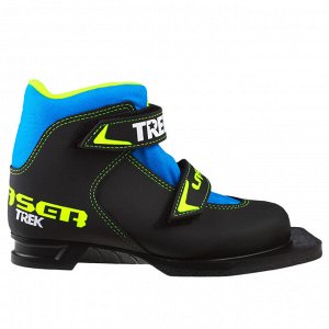 Ботинки лыжные TREK Laser NN75 ИК, цвет чёрный, лого лайм неон, размер 35
