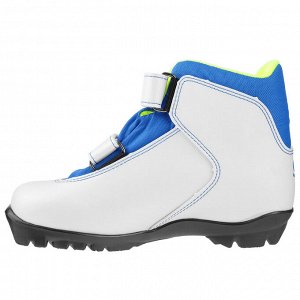 Ботинки лыжные TREK Snowrock NNN ИК, цвет белый, лого синий, размер 28