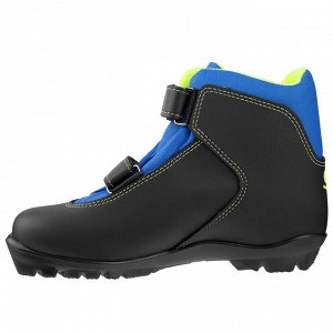 Ботинки лыжные TREK Snowrock NNN ИК, цвет чёрный, лого лайм неон, размер 34