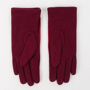 Перчатки женские велюровые, цвет бордовый, размер 7-8
