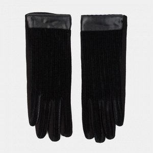 Перчатки женские велюровые, цвет чёрный, размер 7-8