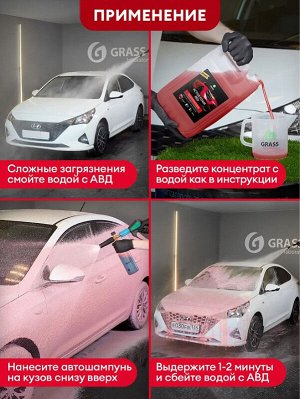 Автошампунь бесконтактный Active foam RED 23 кг ГРАСС