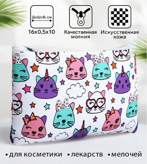 Косметичка-пенал на молнии, плоская.
