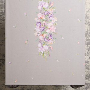 Скатерть Ирисы 140x180 см, Серый, 100% Хлопок с Твил Пропиткой, 1 шт.