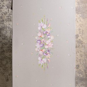Скатерть "Ирисы" 160x220 см, Серый, 100% Хлопок с Пропиткой, 1 шт.