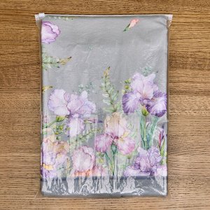 Скатерть Ирисы 110x140 см, серый, 100% хлопок с пропиткой, 1 шт.