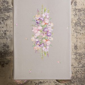 Скатерть Ирисы 110x140 см, серый, 100% хлопок с пропиткой, 1 шт.