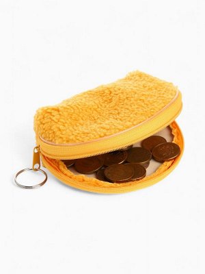 Кошелёк-монетница на молнии 11.5x2.5x9 см, плюшевый, яркий/МИКС