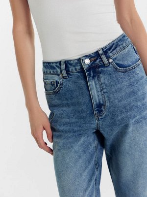 Брюки женские джинсовые mom fit синие