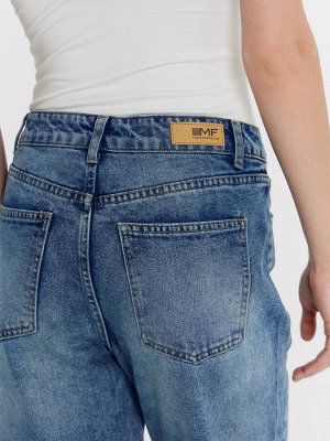 Брюки женские джинсовые mom fit синие