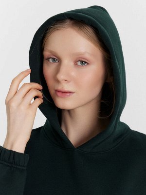 Худи женское зеленое укороченное