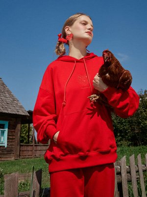 Худи женское багрово-красное с вышивкой "каханне"