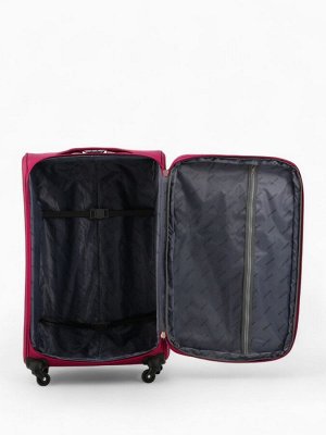 Чемодан на колёсах Royalbag большой 104 л (L), на молнии, с увеличением, кодовый замок, 4 колеса, розовый