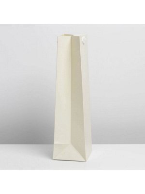 Пакет подарочный под бутылку, упаковка, «Молочный», 13 x 35 x 10 см