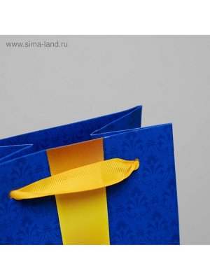 Пакет подарочный под бутылку, упаковка, «С бантом», 36 х 13 х 10 см