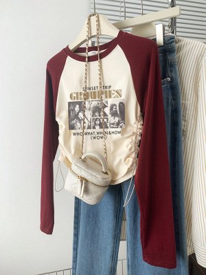 Лонгслив женский PLUS SIZE, с принтом