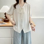 Блуза женская с коротким рукавом PLUS SIZE