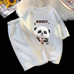 Костюм женский PLUS SIZE (футболка+шорты) с принтом
