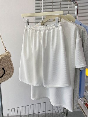 Костюм женский PLUS SIZE (футболка+шорты) с принтом