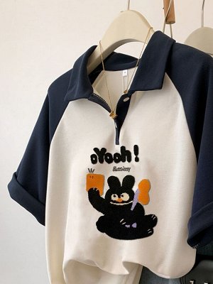 Футболка поло PLUS SIZE, с принтом