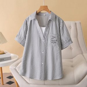 Рубашка женская с коротким рукавом PLUS SIZE