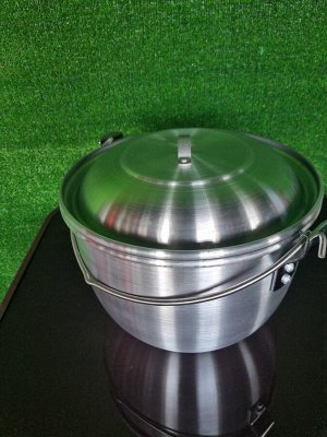 Котелок походный с крышкой алюминиевый 30*18см