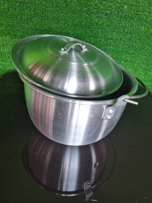 Котелок походный с крышкой алюминиевый 28*13см