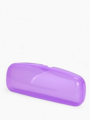 Футляр для очков на хлопушке, однотонный, размер 16x3.5x5.5 см, полупрозрачный/МИКС