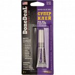 Клей моментальный DoneDeal Super Glue Gel, многоцелевой, цианакрилатный, туба 2г, арт. DD6601