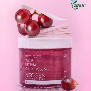 Пилинг-пэды с комплексом кислот NeoGen Dermalogy Wine Lift PHA Gauze Peeling, 30шт (190мл)