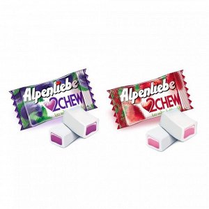 Alpenliebe 2 Chew Mix Grape & Strawberry 84g - Жевательные конфеты Альпенлибе с начинкой. Виноград и клубника