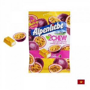 Alpenliebe 2 Chew Passionfruit 84g - Жевательные конфеты Альпенлибе с начинкой Маракуйя