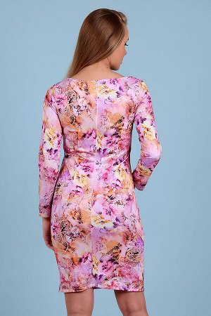 Платье с драпировкой п 242 (нежно-розовый)