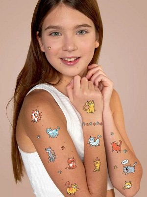 Наклейки-тату переводные P.Ink Котики, светятся в темноте, 27 шт