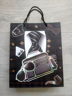 Пакет подарочный бумажный 32x26x10 см