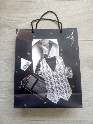 Пакет подарочный бумажный 32x26x10 см