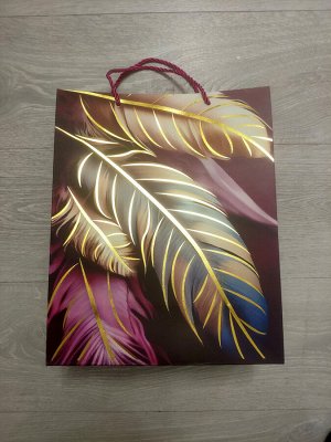 Пакет подарочный бумажный 32x26x10 см