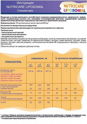 СПОКОЙСТВИЕ детский натуральные витамины с Магний В6, триптофаном 5htp, пустырником. Снижает раздражительность, тревожность и стресс